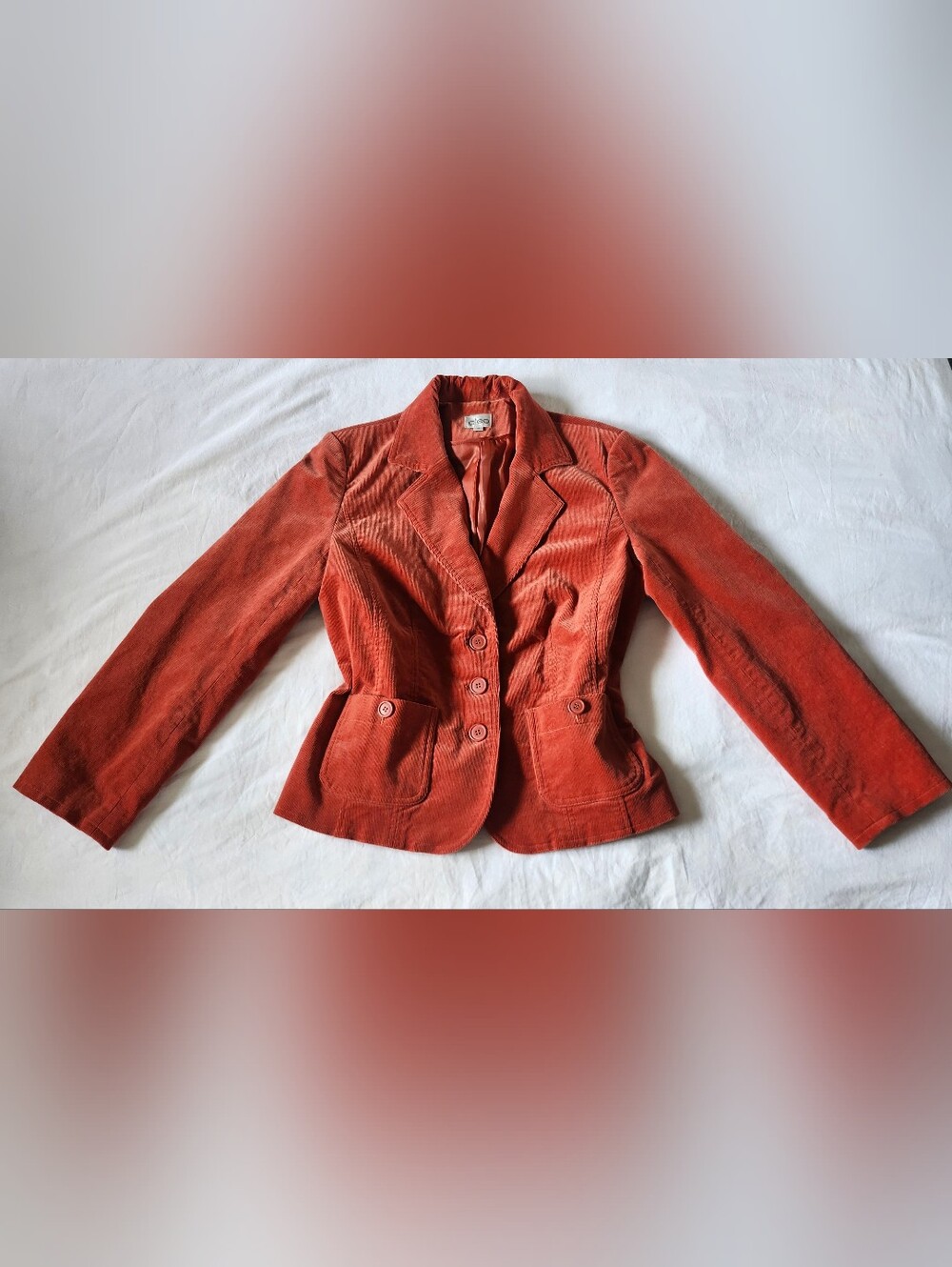 Cleo Women's Rust Corduroy Blazer Jacket